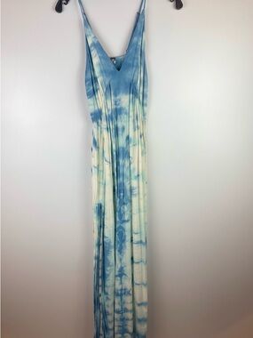 YFB Young Fabulous & Broke Tie-Dye Maxi Dress Blue&White Size Small